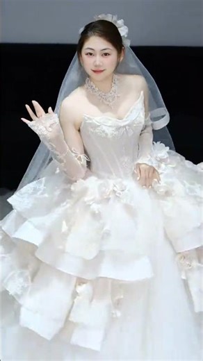 Beautiful Bridal Look in White Wedding Dress 💍 | Cute Bride Makeup & Outfit Inspiration