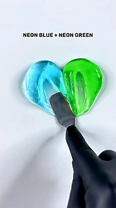 1.1M views · 8.1K reactions | Neon Blue + Neon Green  satisfying slime color mixing ASMR | Satisfying ASMR | Facebook