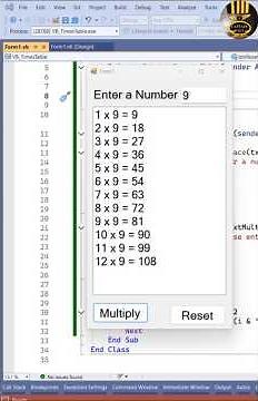 How to create a Multiplication Table in Visual Basic.Net