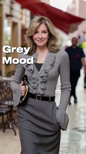 🧥 Chic and Urban Grey Mood #greyfashion #fashion #style #ootd #over40fashion #over50style
