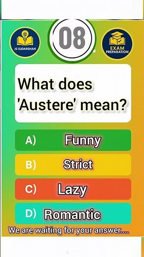 Austere Meaning Explained | Vocabulary Quiz