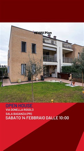 Remax Plan - Bertolotti Imm on Instagram: "💣OPEN HOUSE💣 Sei in cerca di un trilocale a Sala Baganza? Ti proponiamo in vendita un trilocale di 73 mq, in posizione tranquilla e residenziale, a pochi passi dal Giardino Storico Farnesiano e nelle immediate vicinanze di campo da golf e di un importante centro sportivo con palestra, piscina, campi da tennis e campi da paddel. Non perdere l'opportunità di visitare questo immobile con Federica Bacci e @mattiadallaturca 📆 Sabato 14 Febbraio dalle 10:0