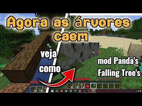 como instalar mod Panda's Falling Tree's minecraft 1.20.4 as árvores caem realista