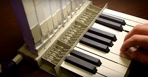 Paper pipe organ makes tunes with a balloon