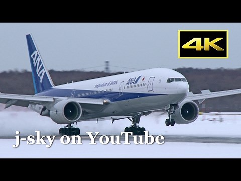 [4K] 56 Minutes Plane Spotting in Snow - New Chitose Airport [CTS/RJCC] / 雪の新千歳空港