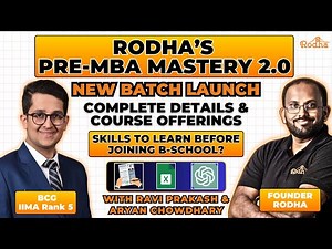 Important Skills to learn before joining B-School I Pre-MBA Mastery Course I Rodha