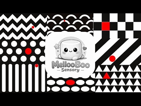 Baby Sensory Patterns (0–4 Months) | High Contrast Black & White with Red Dot | 1 Hour