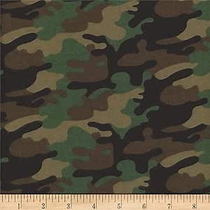 Flannel Camo Army, Fabric by the Yard