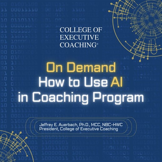 Artificial intelligence isn’t replacing coaches—it’s changing how the very best coaches work. Our on-demand course, How to Use Artificial Intelligence in Professional Coaching, is now available and designed specifically for professional coaches who want to use AI thoughtfully, ethically, and effectively—without losing the human depth that makes coaching powerful. In this ICF-approved, 8-hour program, you’ll learn step-by-step from internationally recognized coaching leaders and Stanford/MIT–trai