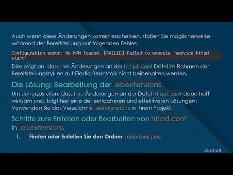 Wie man httpd.conf dauerhaft für Apache 2.4-Konfigurationsänderungen auf Elastic Beanstalk bearbeit