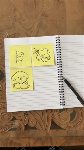 Cute and Easy Sticky Note Art Ideas 🌸✨ #youtubeshorts #stickynotes #miniart #cute #artshorts #viral