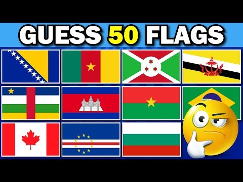 Guess 50 Flags | Country Flag Quiz Challenge🤔