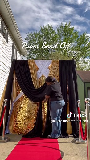 Here’s a prom send off setup I did for my nephew! So proud of him! Love this setup! #promsendoff #draping #backdrop #balloongarland #michiganeventdesigner