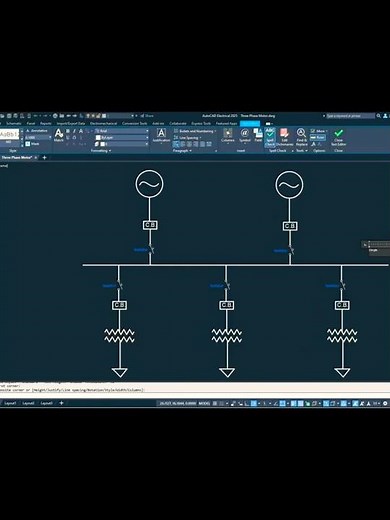 Single-Line Bus Bar System #autocadelectrical #autocad #diagram