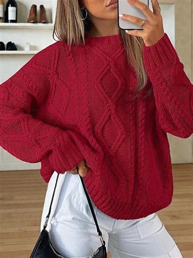 Oversized Cable Knit Sweater Women | Chunky Knit Pullover Loose Cozy Winter Jumper - Etsy