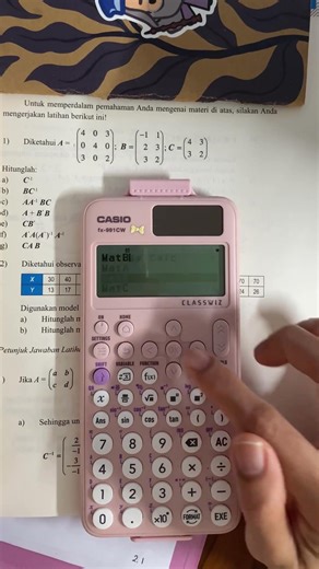 How to multiply matrices with Casio fx-991CW Calculator