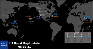 the Worldview U.S. Naval Map Update is published weekly at https://worldview.stratfor.com/ Keep track of US naval movements and geopolitical developments with Worldview. | RANE