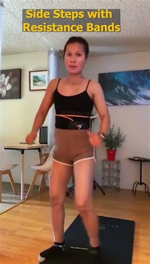 Standing Side Steps with Resistance Bands