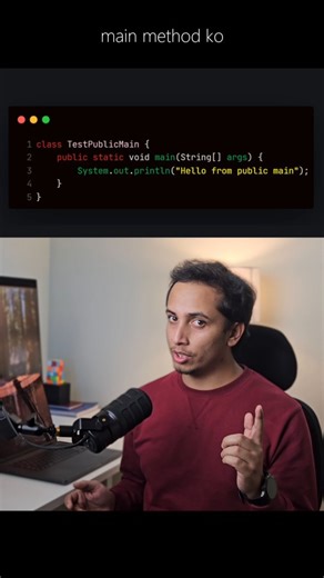 Rohit Chandra Joshi | Kya hoga agar main method ko private bana de?🤔 --- Most Java developers use public static void main, but very few understand why it must... | Instagram