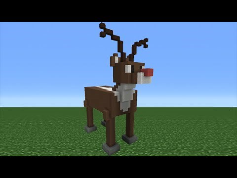 Minecraft Tutorial: How To Make A Reindeer (Rudolph) Statue