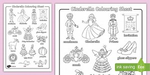 Cinderella Words Colouring Sheet