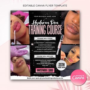 Hyaluron Pen Flyer Lip Filler Training Hyaluron Pen Lip Filler Hyaluron Pen Training Masterclass Lip Filler Masterclass DIY Lip Filler Flyer - Etsy
