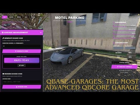 QBase-garages: The Most Advanced QBCore Garage System for FiveM | 3D Previews & Code Sharing