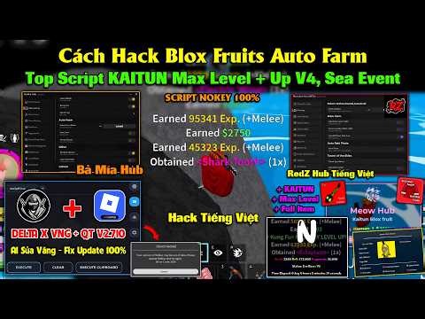 Cách hack Blox Fruits Delta X VNG Fix Update Top Script RedZ Hub Kaitun Lấy Skull Guitar, SEA EVENT