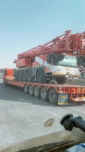 Transporting a Liebherr Construction Crane on a Truck