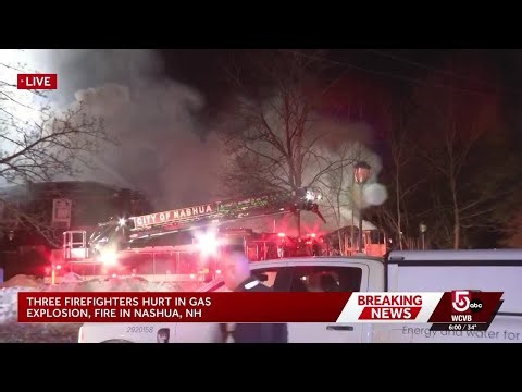 All accounted for, 3 firefighters injured after explosion sparks fire at NH building