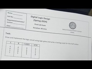 Verilog Coding using ModelSim (NUML University DLD Lab Exam)