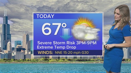 Thursday forecast: Wide temperature range in Chicagoland, potential for strong to severe thunderstorms during afternoon