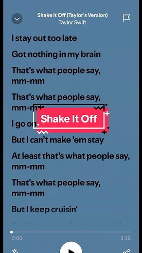 Taylor Swift - Shake It Off Lyrics and Inspiration