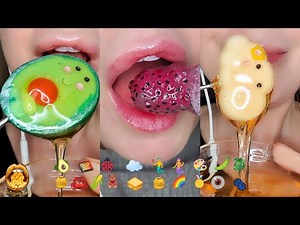 8 Minutes For Sleep Relax Satisfying ASMR Eating Emoji Food Challenge Mukbang