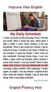 My Day Schedule 🗣📖 #dailyschedule #learnenglish #englishlearning | English Fluency Hub