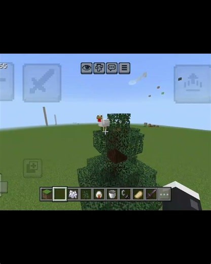 chicken on tree screaming 🤣 in Minecraft #minecraft #chicken #gamingshorts