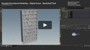 Houdini Procedural Modeling - Digital Asset - BookShelf Tool