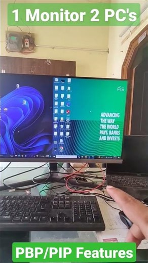 1 Monitor 2 pc's PBP/PIP features #multitasking #computertricks #PictureByPicture #monitor