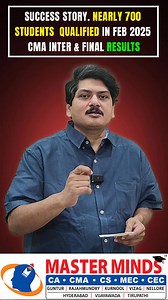 51K views · 312 reactions | Success Story. Nearly 700 students qualified in Feb 2025 CMA Inter & Final Results | MASTERMINDS For CA | Facebook