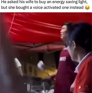 He asked his wife to buy an energy saving light, but she bought a voice activated one instead - iFunny