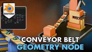 3D Tudor Blender Conveyor Belt Geometry Node