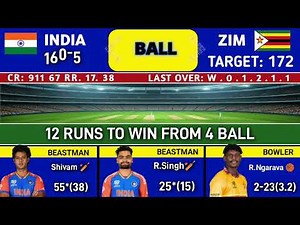 IND vs ZIM T20 Match | Live cricket match today world cup T20 | Ind vs ZIM live score ball by ball