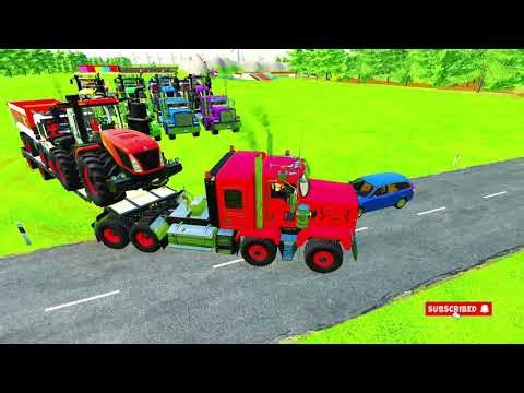 Garage with Colors - ALL MIXER TRUCK WITH DOUBLE FLATBED TRAILER TRUCK, SCANIA, LIZARD, VOLVO - FS22