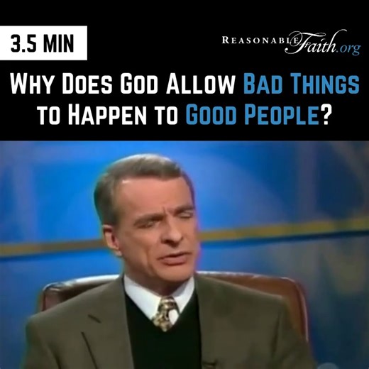 Dr. Craig answers one of the most common questions raised in debates. Why does God allow bad things to happen to good people? #Apologetics #TheProblemOfEvil | Reasonable Faith