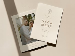 Cream Save the Date Card Template, Elegant Wedding Save the Date With Photo, Neutral Minimal Save the Date Printable, Editable Template - Etsy