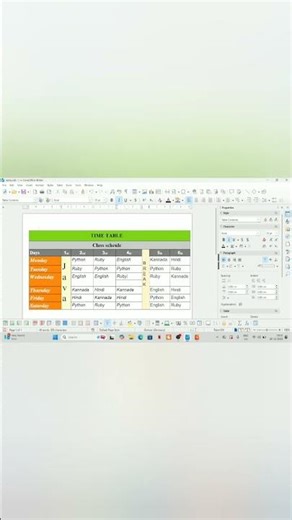 Create Time Table in LibreOffice Writer | Easy Method