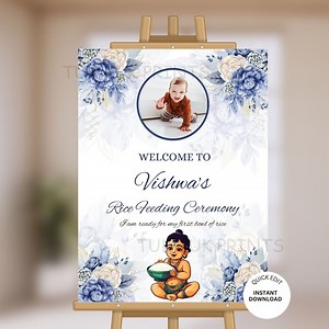 Annaprasan Welcome Sign: Editable Rice Feeding Ceremony Poster (digital Download) - Etsy