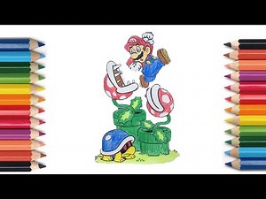 【Coloring】 Mario and Piranha Plant【塗り絵】マリオとパックンフラワー 【画画】马里奥 食人花 #Coloring 802