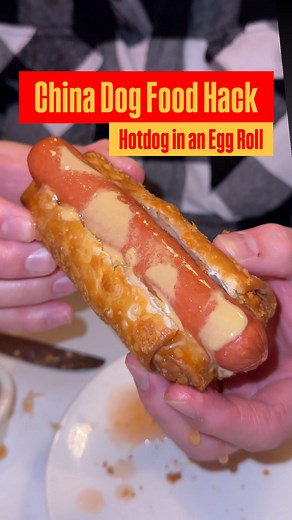 986K views · 55 reactions | This is way better than any Costco hot dog food hack. This is what I called the China dog, you use a crispy eggroll instead of a soft hotdog bun, I like to add house, hot mustard, and duck sauce. This is a game changer. It’s delicious and crunchy.. instead of sauerkraut you have the crunchy cabbage of the eggroll. Try this out and let me know if you liked it! #hotdog #glizzy #foodhacks #eggrolls #chinesefood #foodie | Dave Wez | Facebook