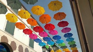 Street Decorated Canopy Colorful Umbrellas Stock Footage Video (100% Royalty-free) 11694830 | Shutterstock